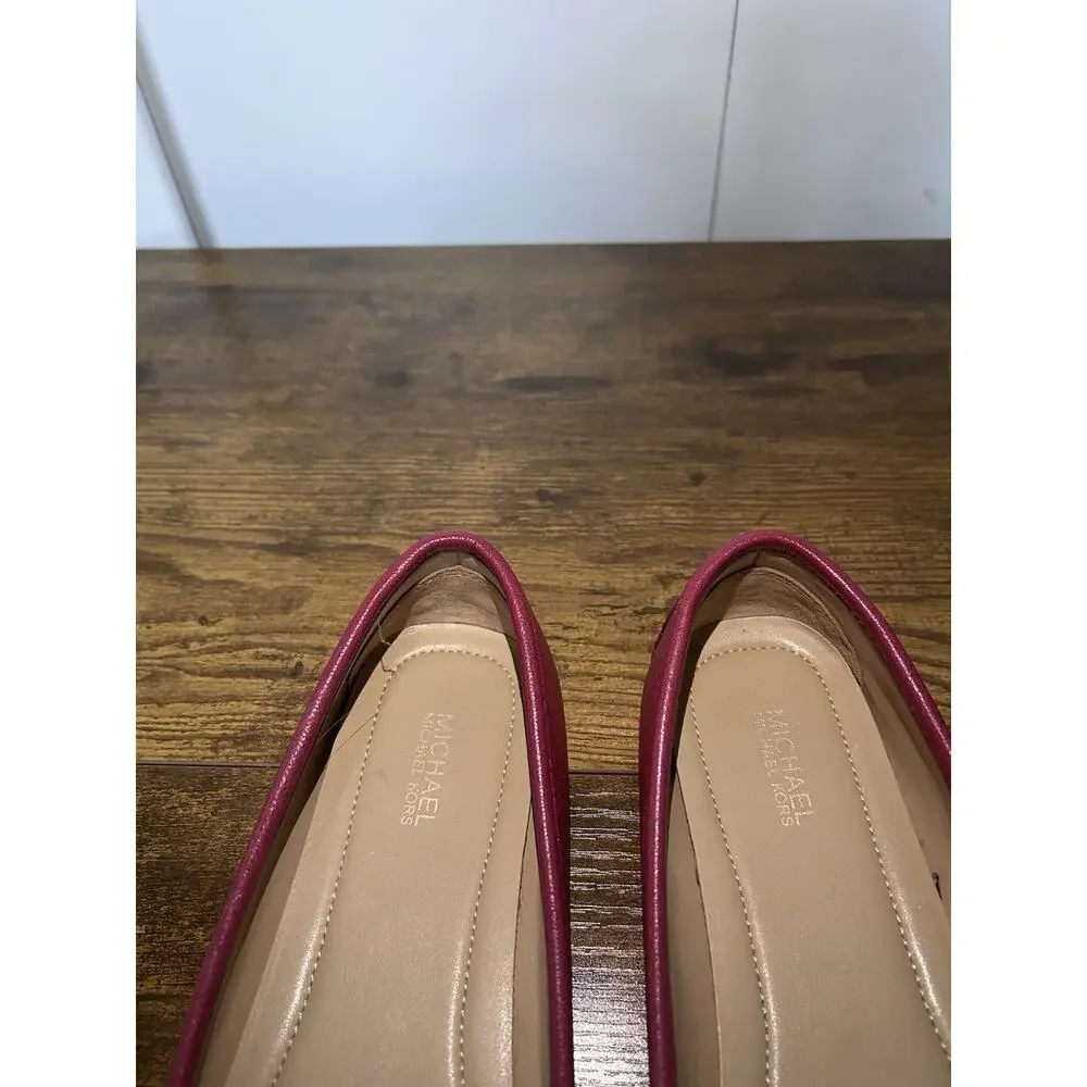 Michael Kors Women's Fulton Moccasin Bright Red And Gold Summer Colorful Luxury